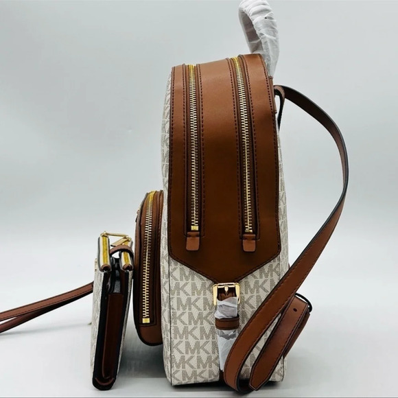 Michael Kors Medium Jaycee Zip Packet Backpack & Double Zip Wallet Wristlet - Picture 9 of 16